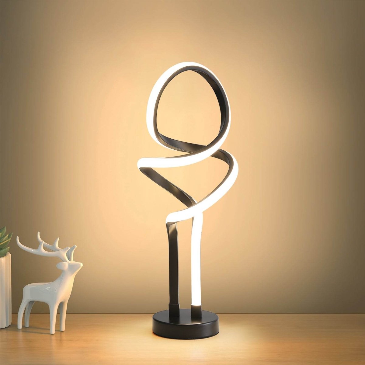 Modern Double Spiral Adjustable Brightness LED Table Lamp - Sleep Galleria