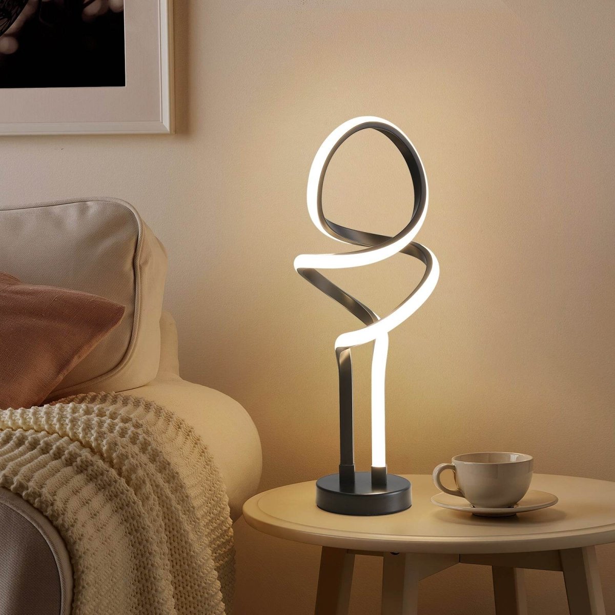 Modern Double Spiral Adjustable Brightness LED Table Lamp - Sleep Galleria