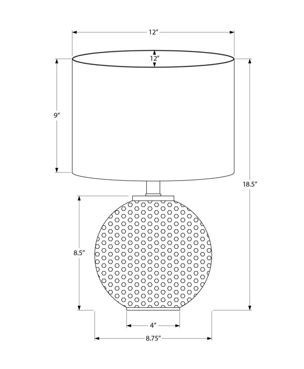 Modern Grey Resin Globe Table Lamp With Ivory Shade - Sleep Galleria