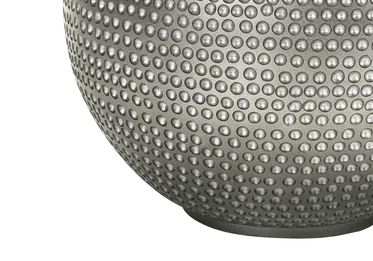 Modern Grey Resin Globe Table Lamp With Ivory Shade - Sleep Galleria