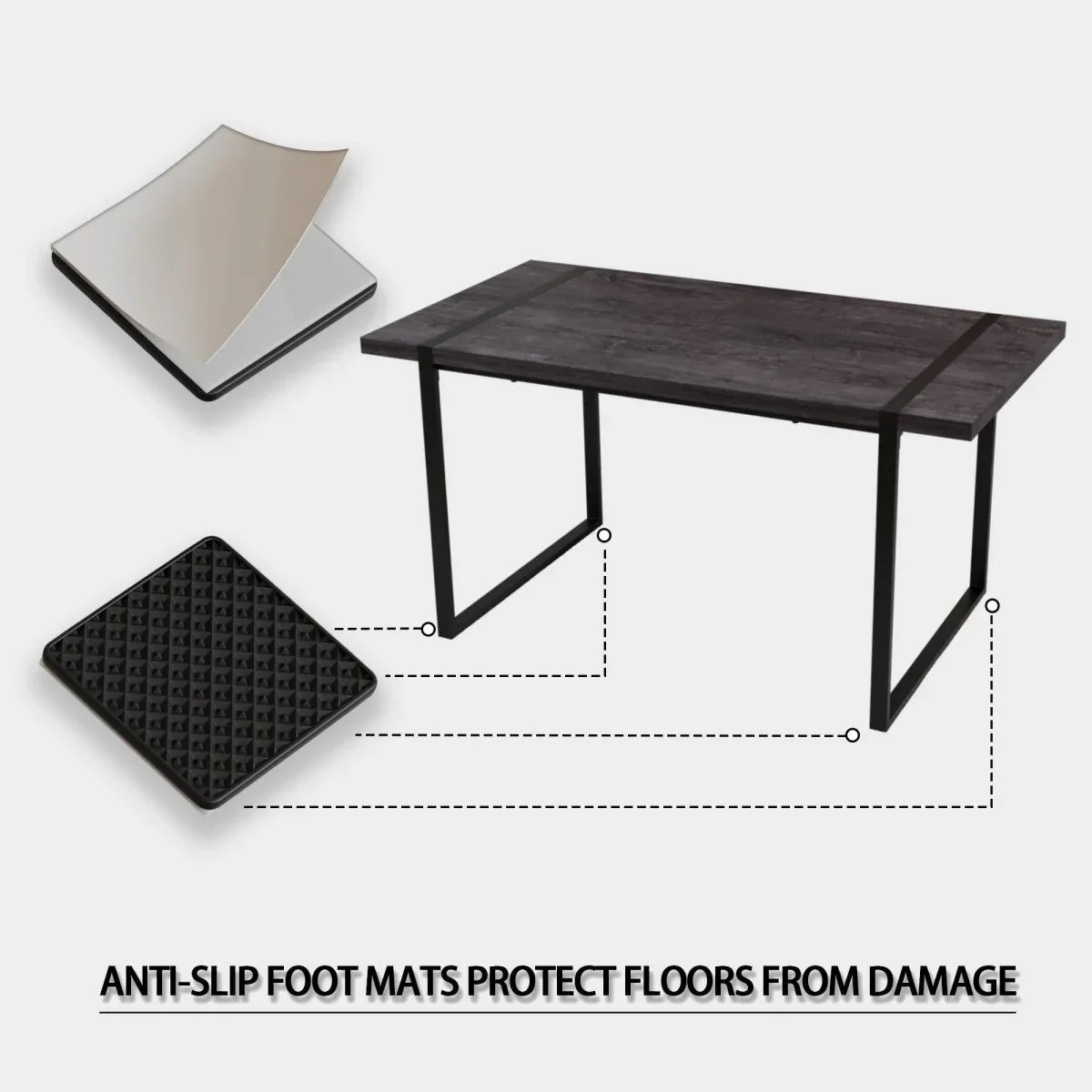 Modern Industrial 5-Piece MDF Dining Table And Chair Set - Omega Lifestyles