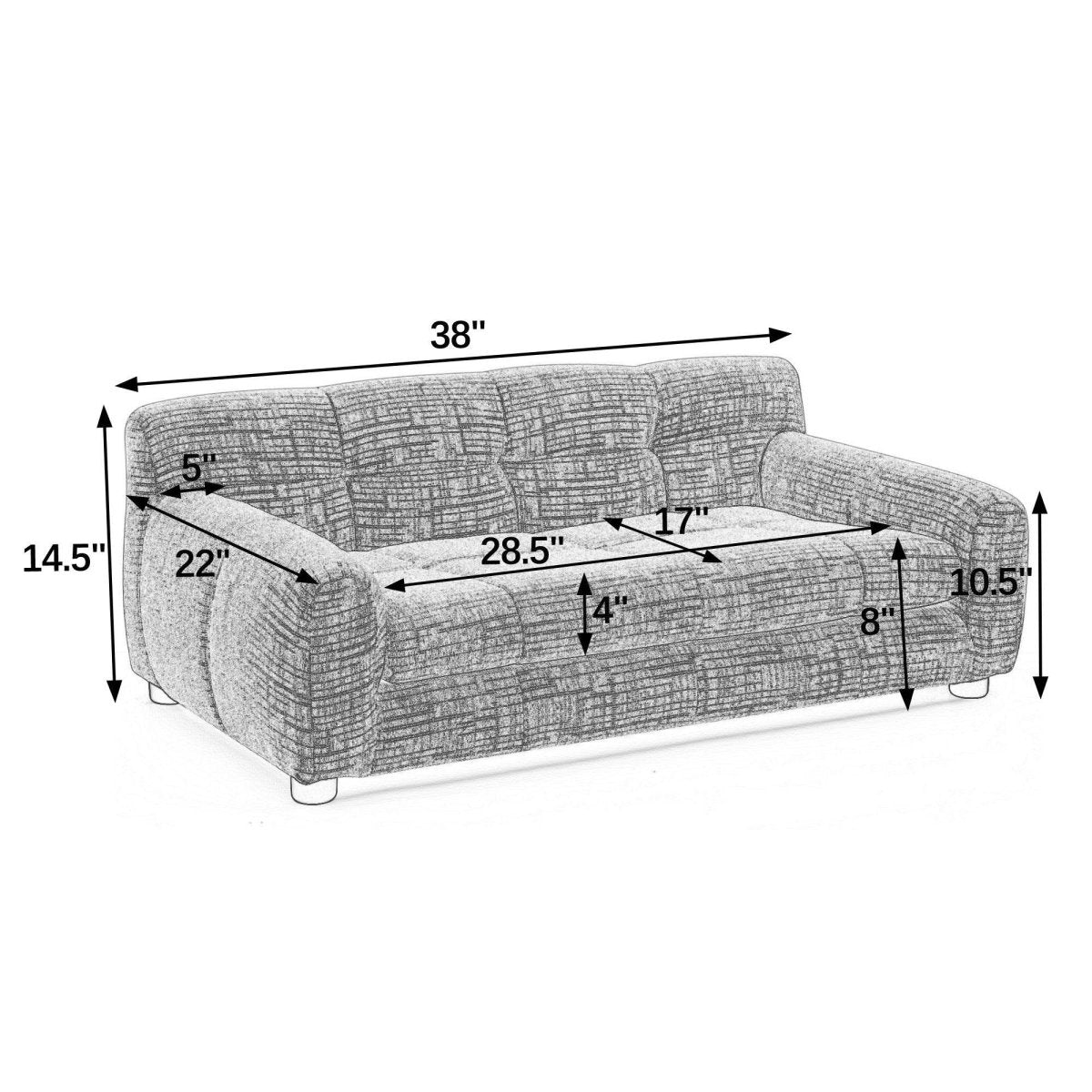 Modern Linen Fabric Pet Sofa With Armrests - Sleep Galleria