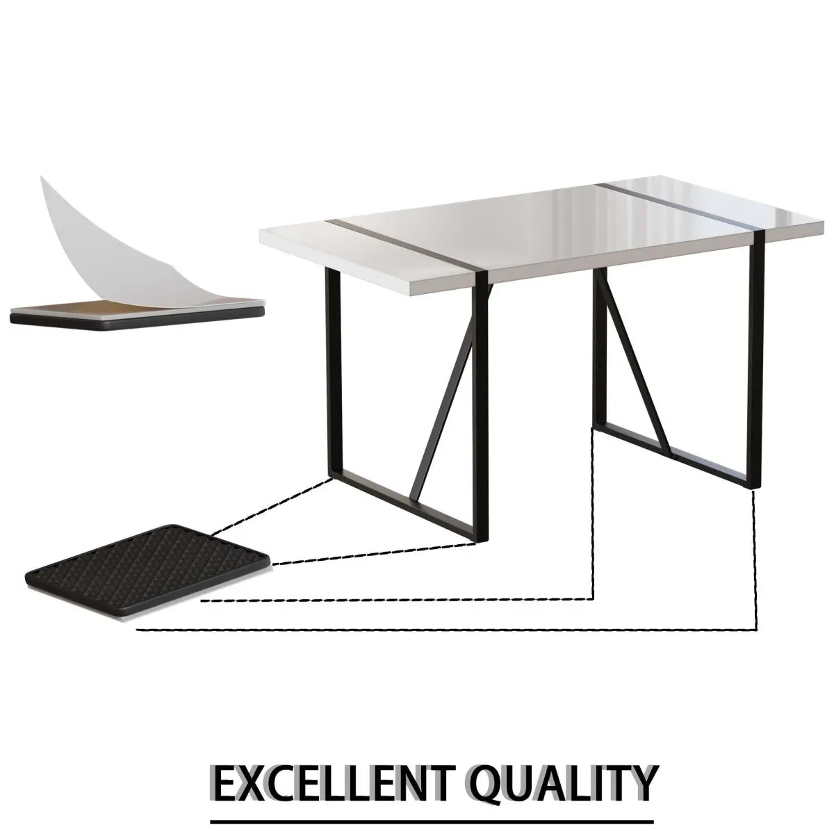 Modern MDF Industrial Dining Table And Chair Set - Omega Lifestyles