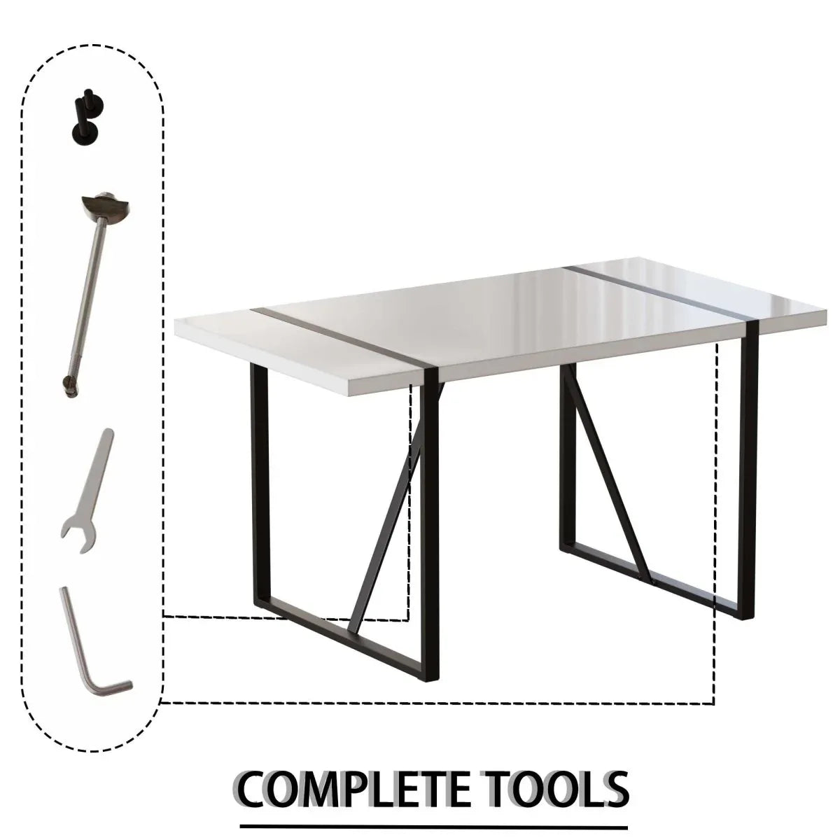 Modern MDF Industrial Dining Table And Chair Set - Omega Lifestyles