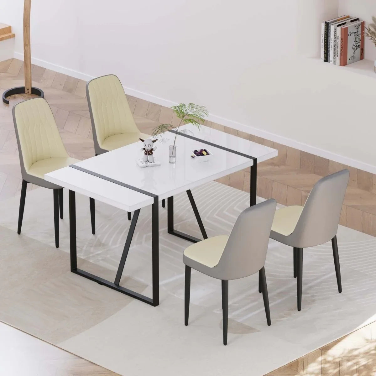Modern MDF Industrial Dining Table And Chair Set - Omega Lifestyles
