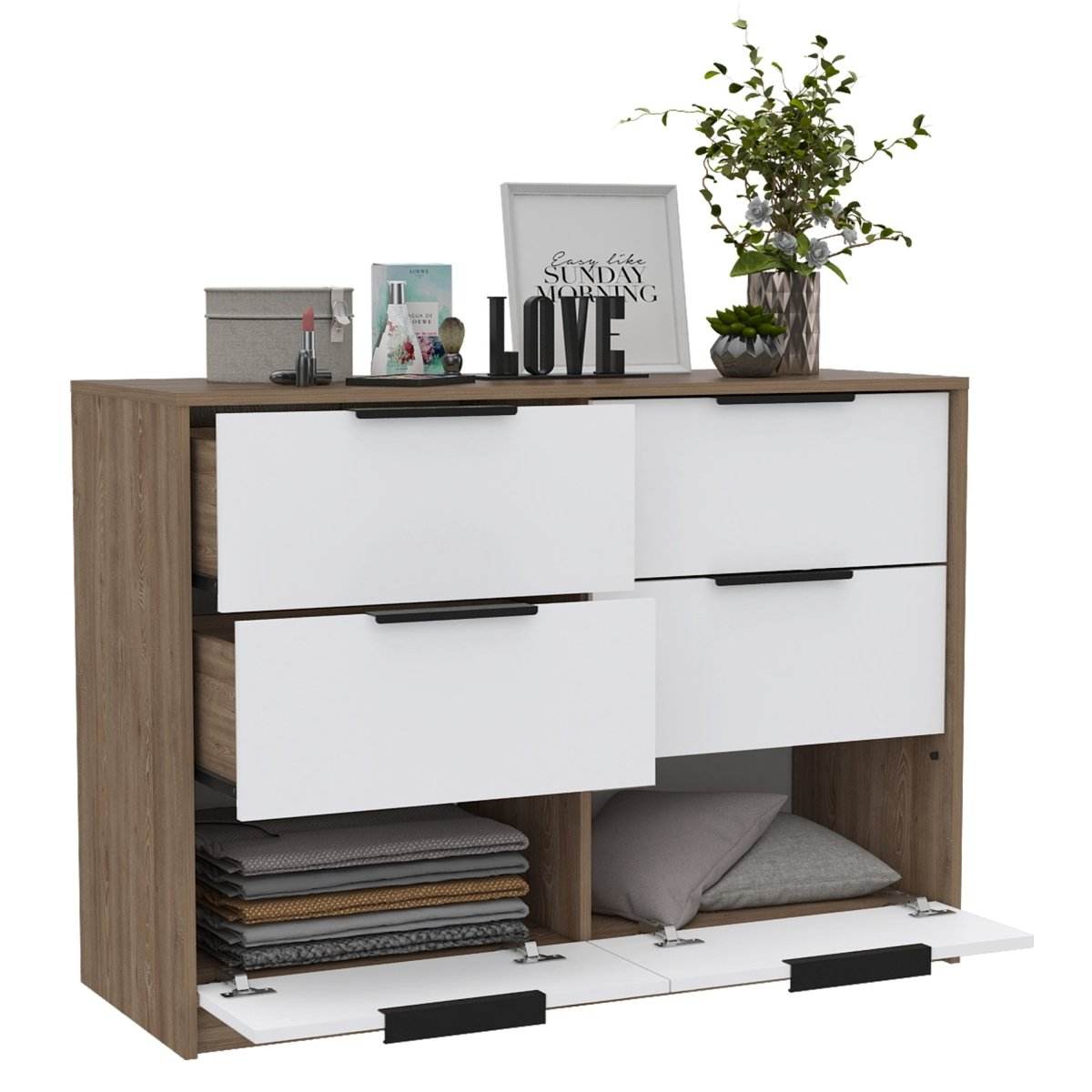 Modern Multicolor Particle Board Four Drawer Dresser - Sleep Galleria