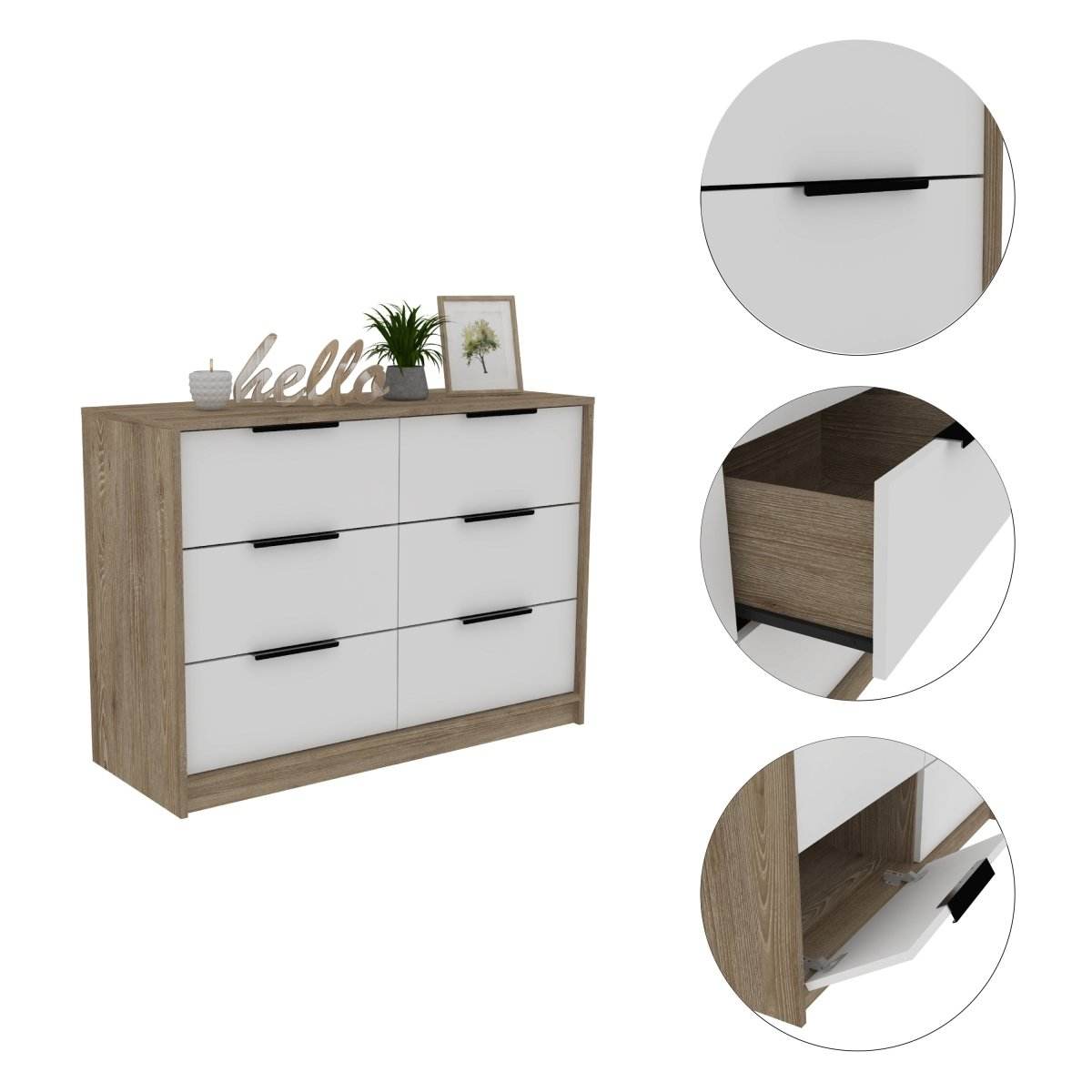 Modern Multicolor Particle Board Four Drawer Dresser - Sleep Galleria