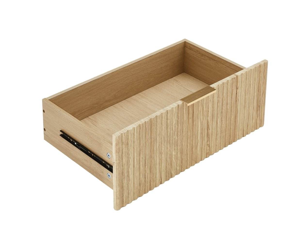 Modern Oak 6-Drawer Dresser With Wave-Textured Panels - Sleep Galleria