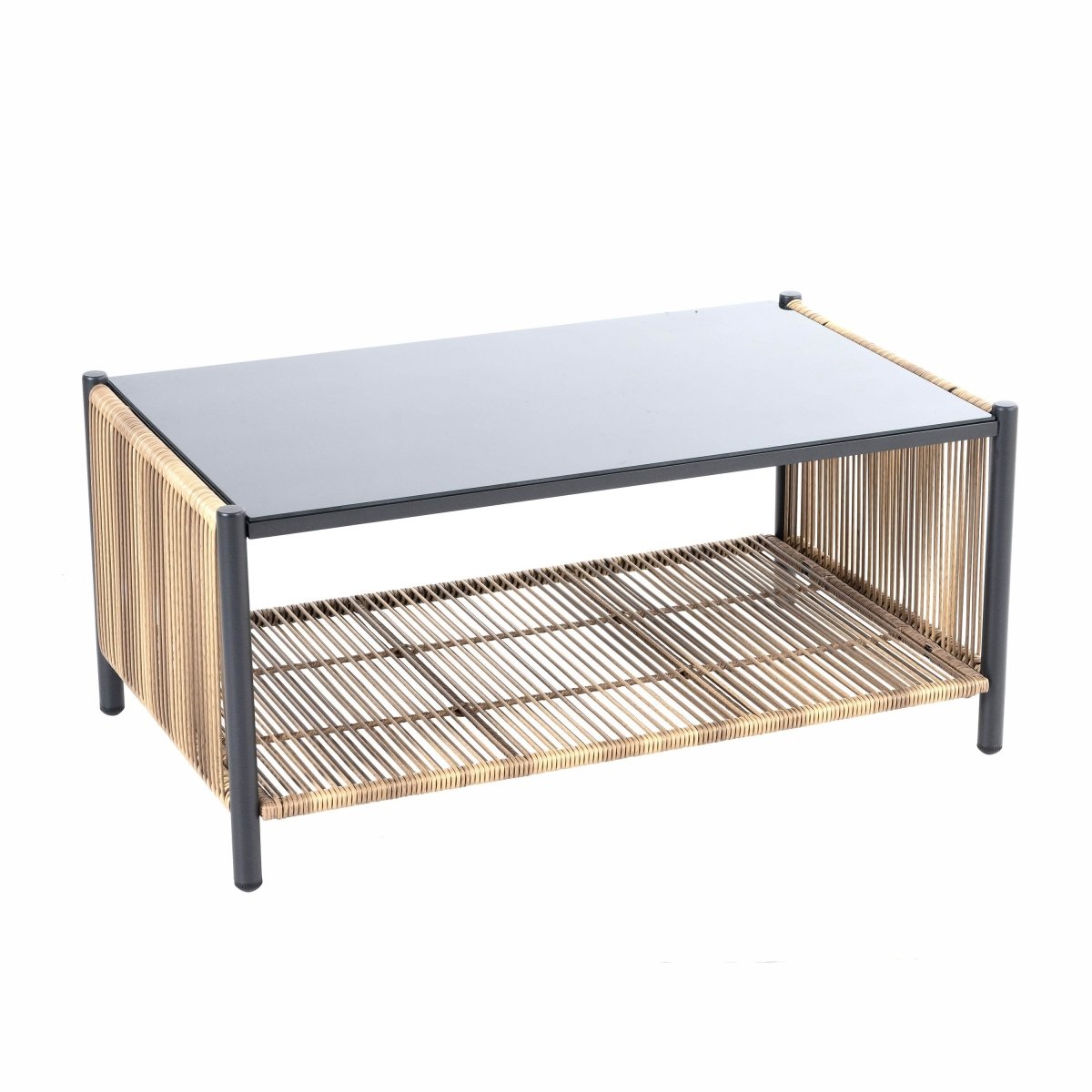 Modern Outdoor PE Rattan 2-Seater Sofa Set With Table - Sleep Galleria