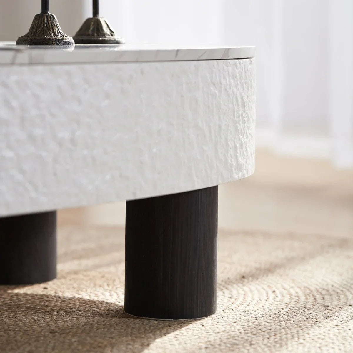 Modern Oval Engineered Wood Coffee Table With Storage - Omega Lifestyles