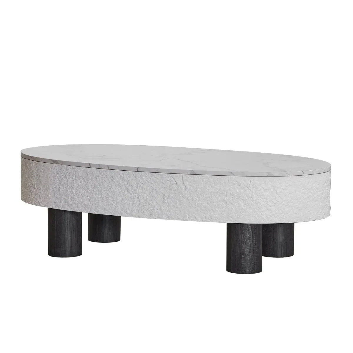 Modern Oval Engineered Wood Coffee Table With Storage - Omega Lifestyles