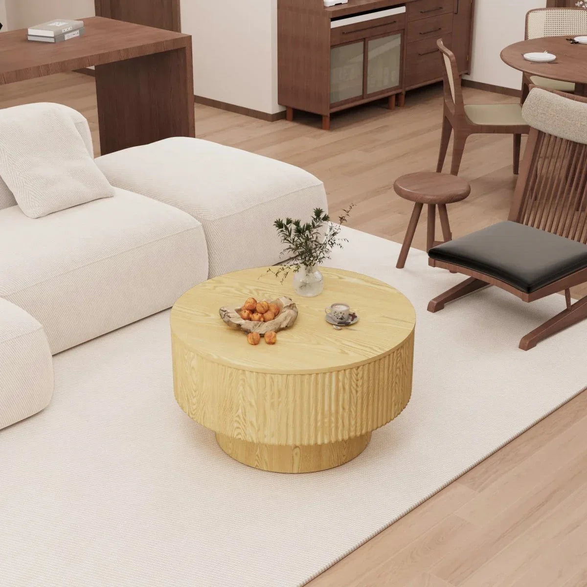 Modern Round Coffee Table With 2 PU Dining Chairs Set - Omega Lifestyles