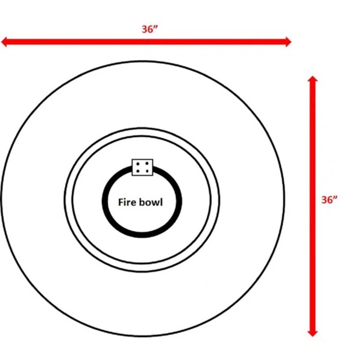 Modern Round Concrete Outdoor Fire Pit Table 12 - Inch - Driftwood - Omega Lifestyles