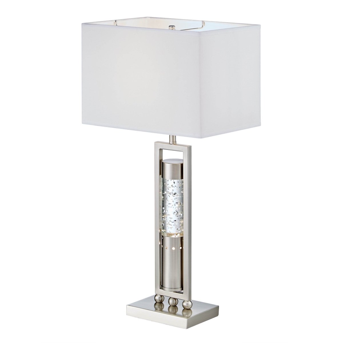 Modern Satin Nickel Finish Decorative Table Lamp - Sleep Galleria