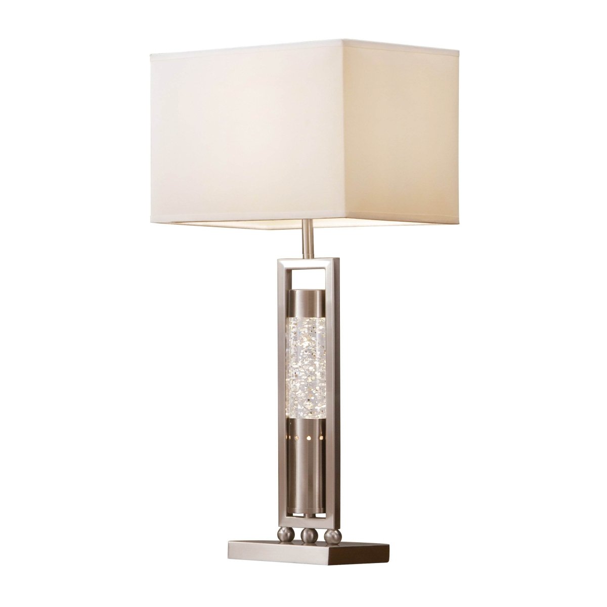 Modern Satin Nickel Finish Decorative Table Lamp - Sleep Galleria