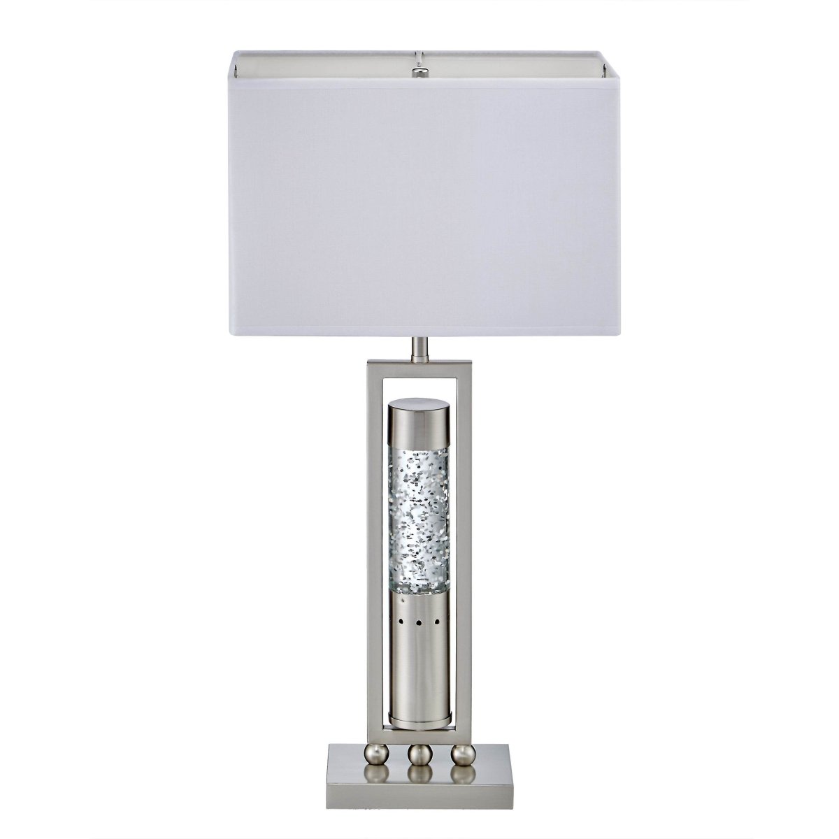Modern Satin Nickel Finish Decorative Table Lamp - Sleep Galleria