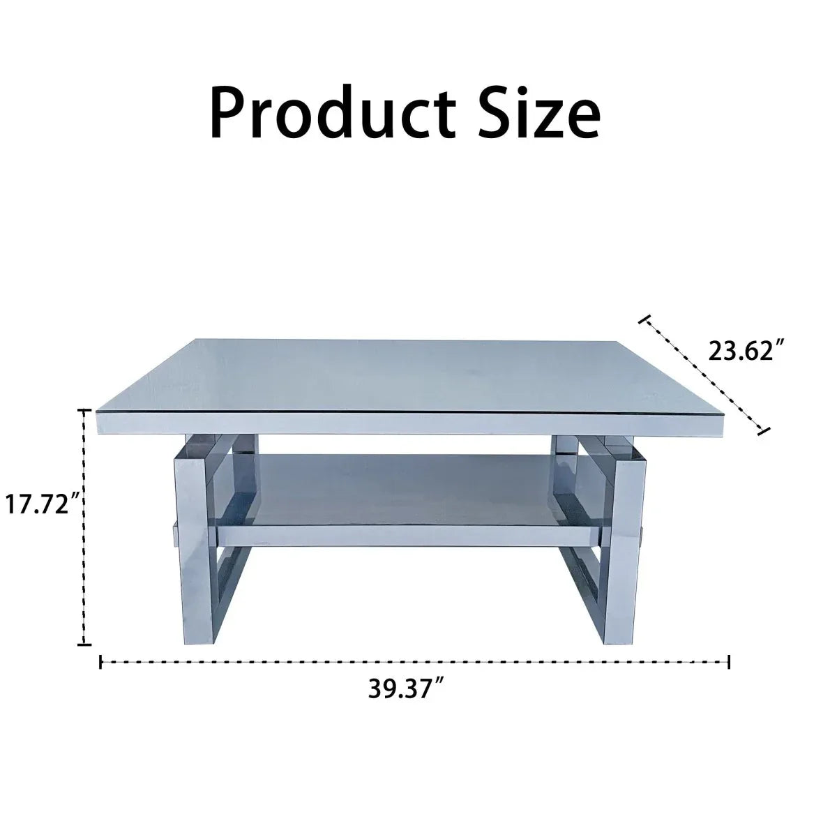 Modern Silver Mirrored Acrylic Coffee Table With Storage - Omega Lifestyles