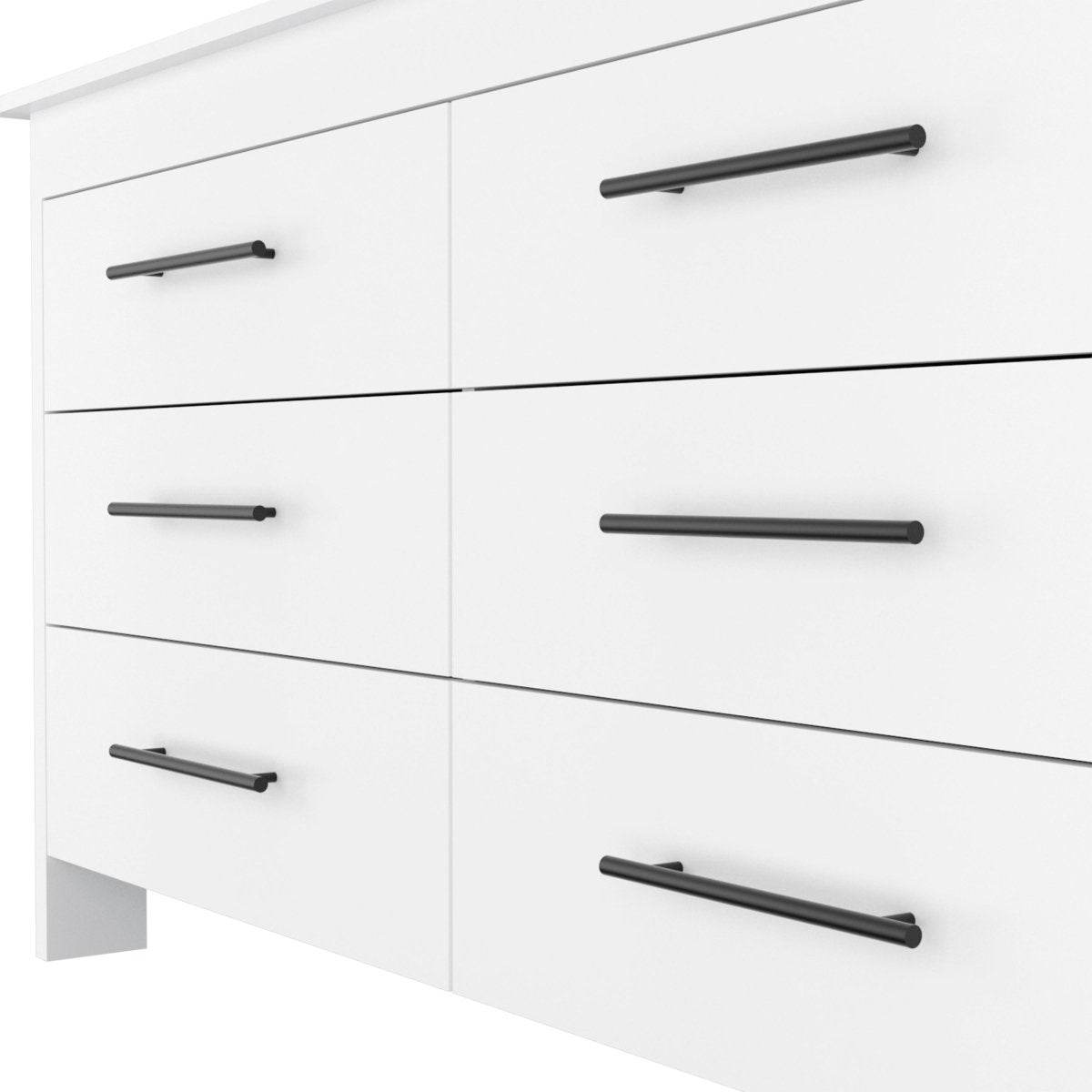 Modern Six Drawer White Particle Board Dresser - Sleep Galleria