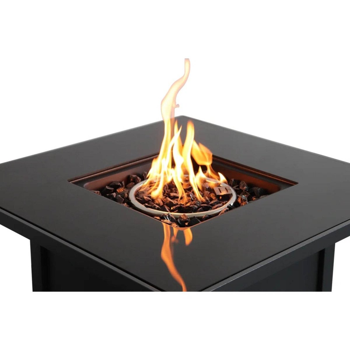Modern Steel 40,000 BTU Black Outdoor Fire Pit - Omega Lifestyles
