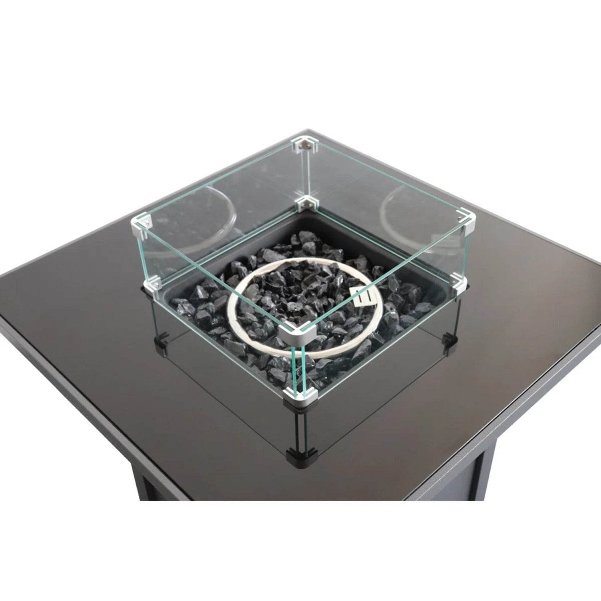 Modern Steel 40,000 BTU Black Outdoor Fire Pit - Omega Lifestyles