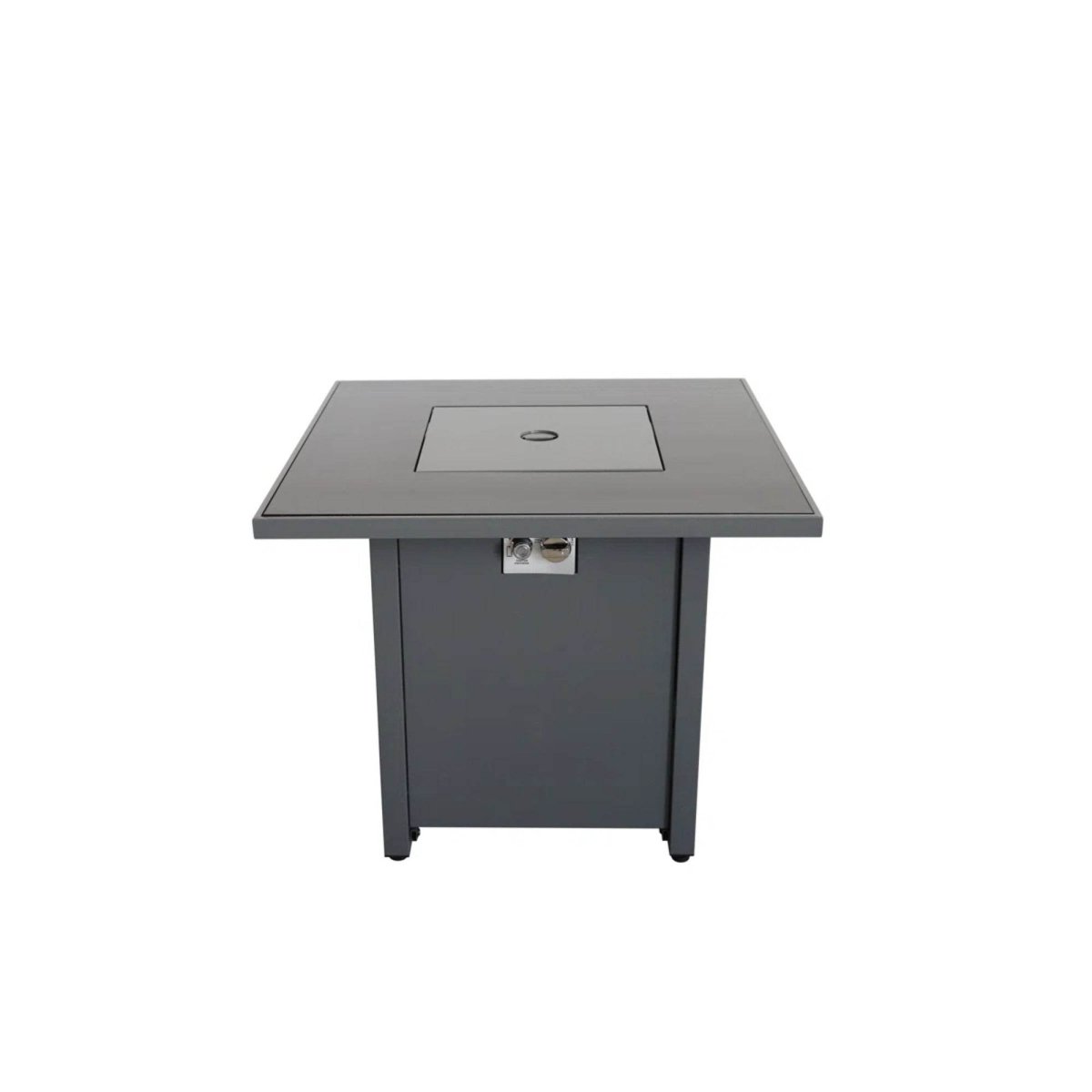 Modern Steel Gray Outdoor Gas Fire Pit Table - Omega Lifestyles