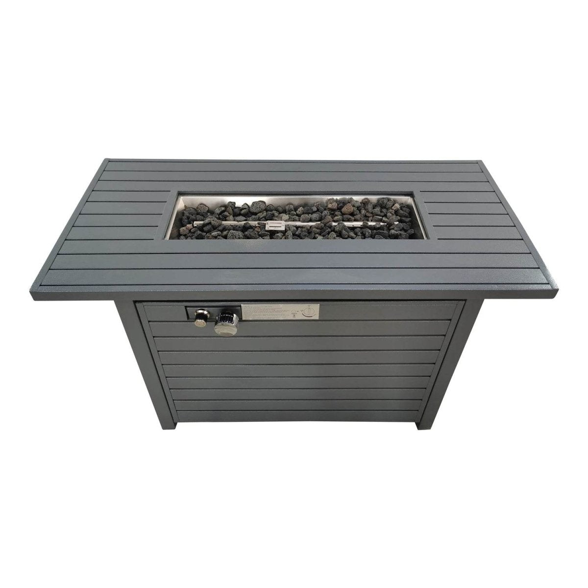 Modern Steel Outdoor Propane Adjustable Flame Fire Pit Table - Omega Lifestyles