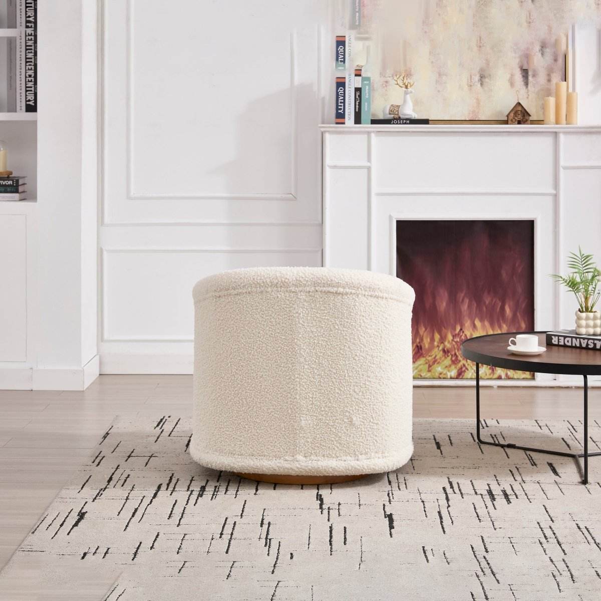 Modern Teddy Fabric 360-Degree Swivel Accent Chair - Sleep Galleria