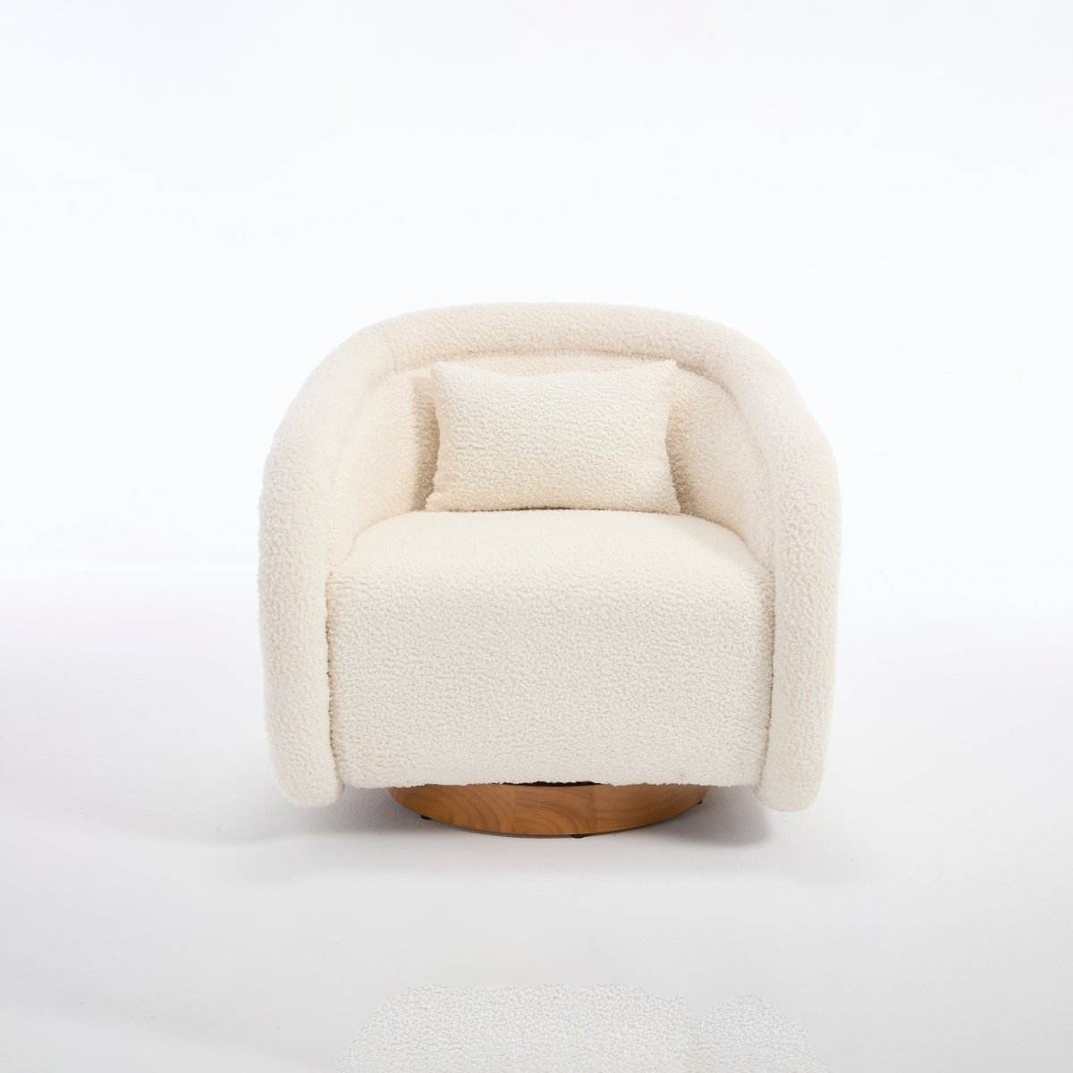 Modern Teddy Fabric 360-Degree Swivel Accent Chair - Sleep Galleria