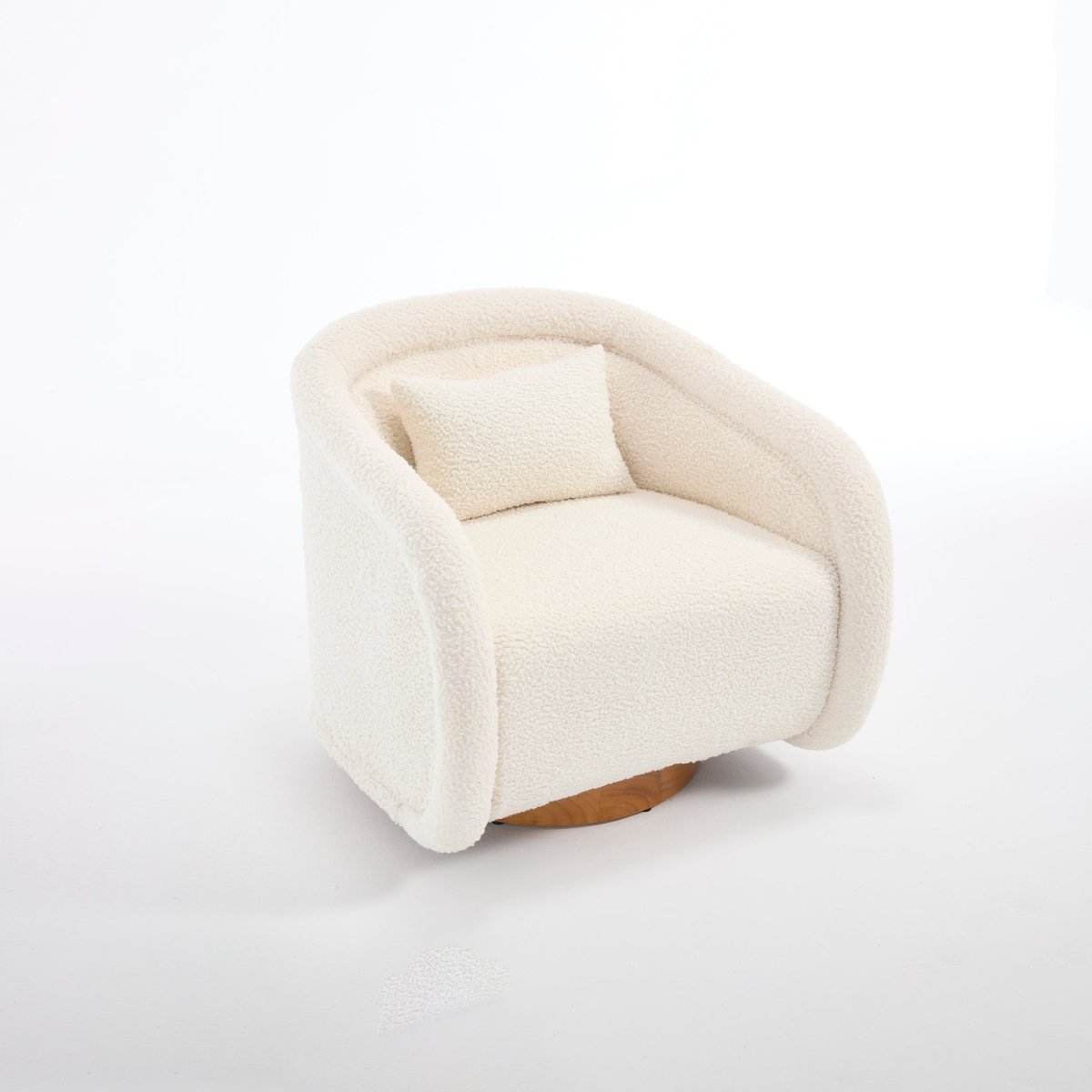 Modern Teddy Fabric 360-Degree Swivel Accent Chair - Sleep Galleria