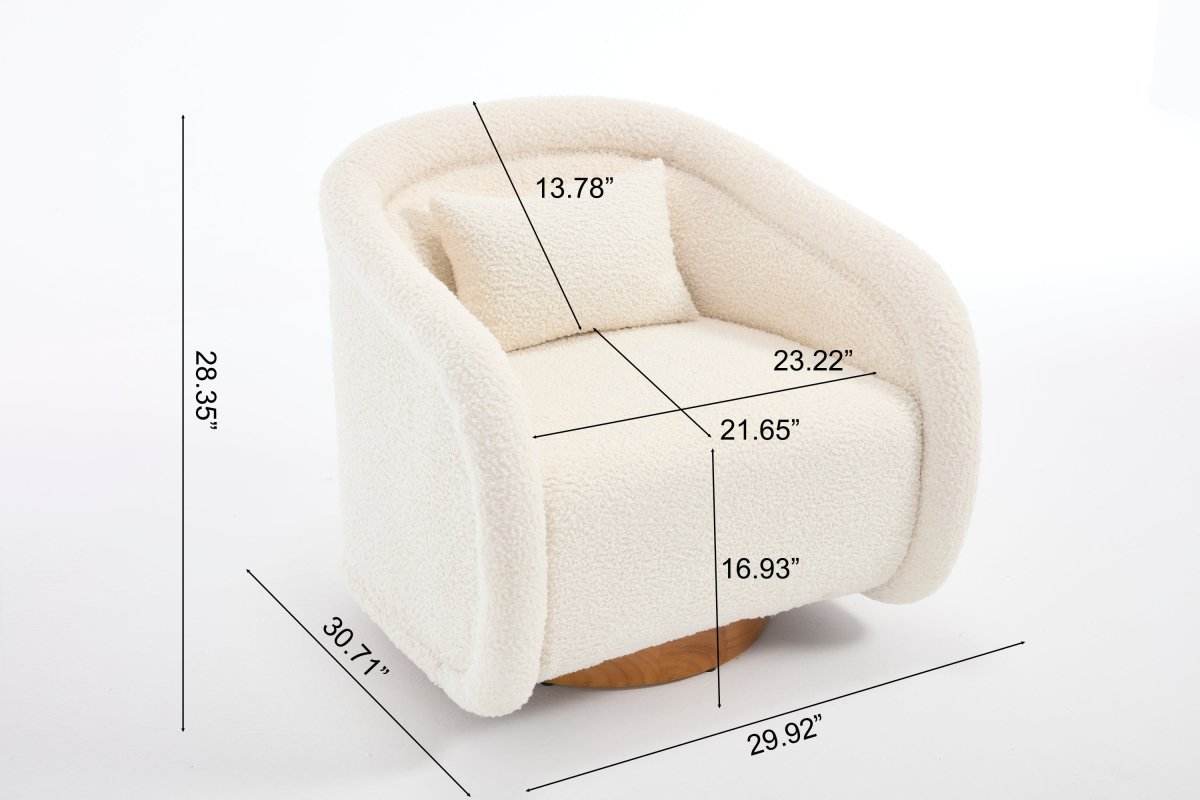 Modern Teddy Fabric 360-Degree Swivel Accent Chair - Sleep Galleria