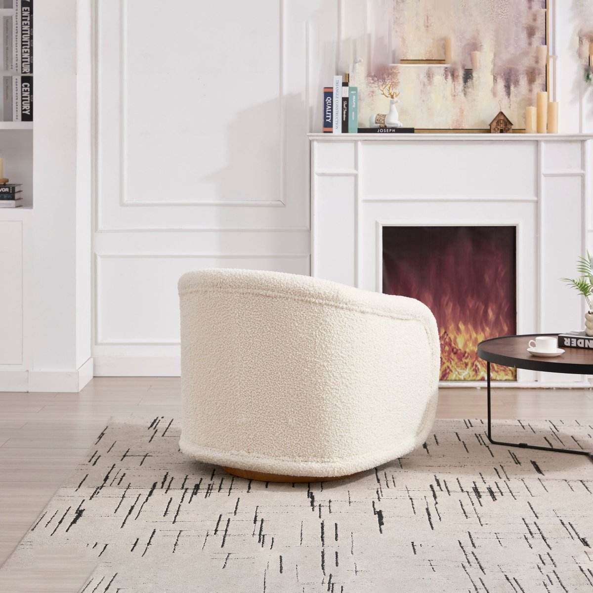 Modern Teddy Fabric 360-Degree Swivel Accent Chair - Sleep Galleria