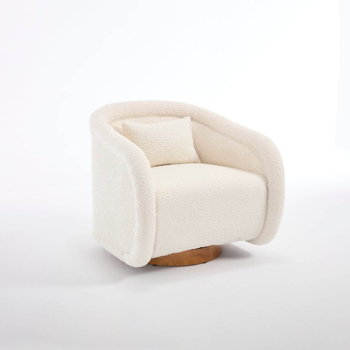 Modern Teddy Fabric 360-Degree Swivel Accent Chair - Sleep Galleria