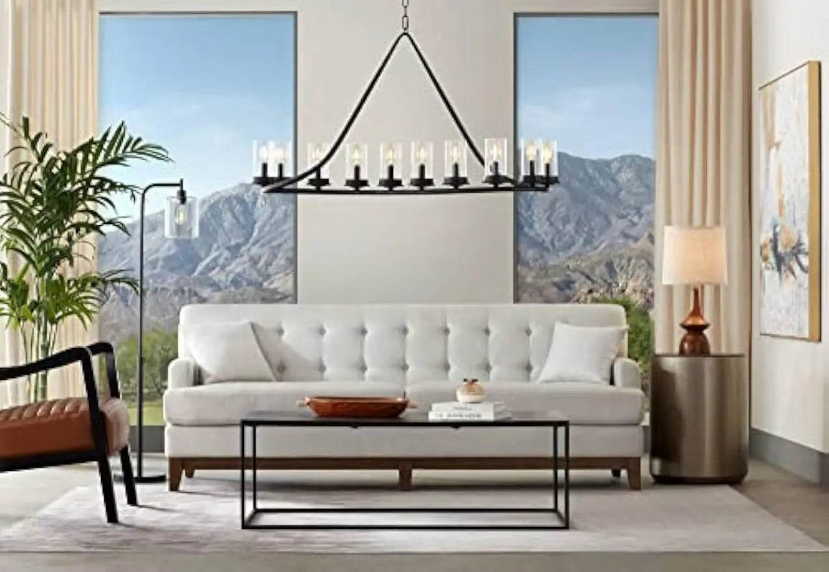 Modern Walnut Faux Wood Linen Drum Shade Table Lamp - Sleep Galleria