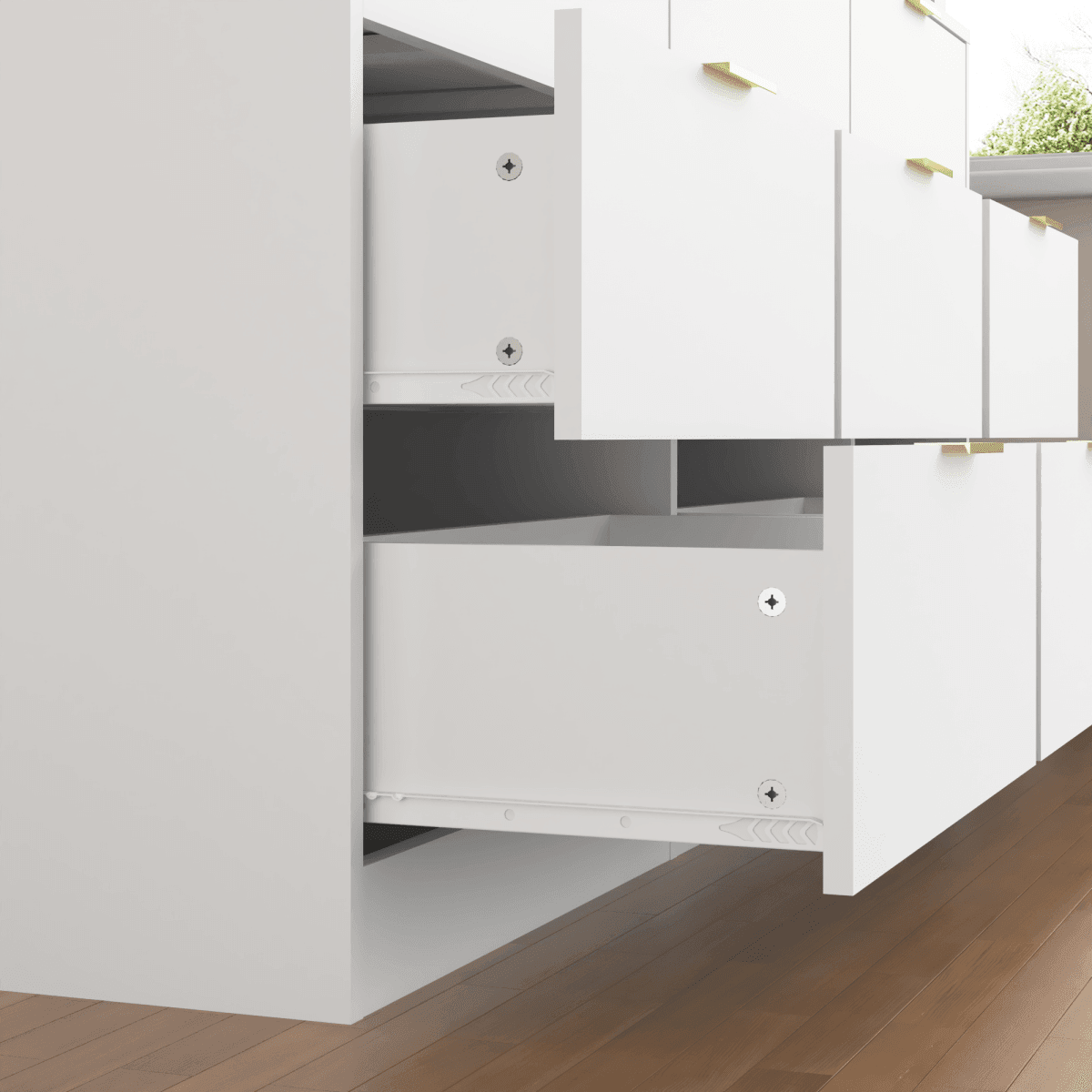 Modern White 9-Drawer Particle Board Dresser - Sleep Galleria