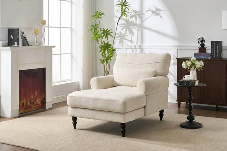 Modern White Upholstered Chaise Lounge Recliner Chair - Sleep Galleria