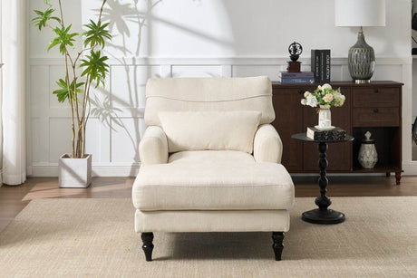 Modern White Upholstered Chaise Lounge Recliner Chair - Sleep Galleria