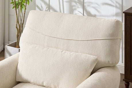 Modern White Upholstered Chaise Lounge Recliner Chair - Sleep Galleria