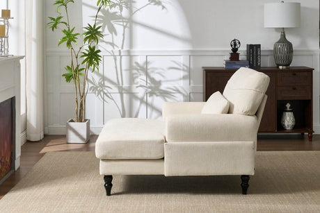 Modern White Upholstered Chaise Lounge Recliner Chair - Sleep Galleria
