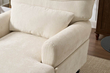 Modern White Upholstered Chaise Lounge Recliner Chair - Sleep Galleria