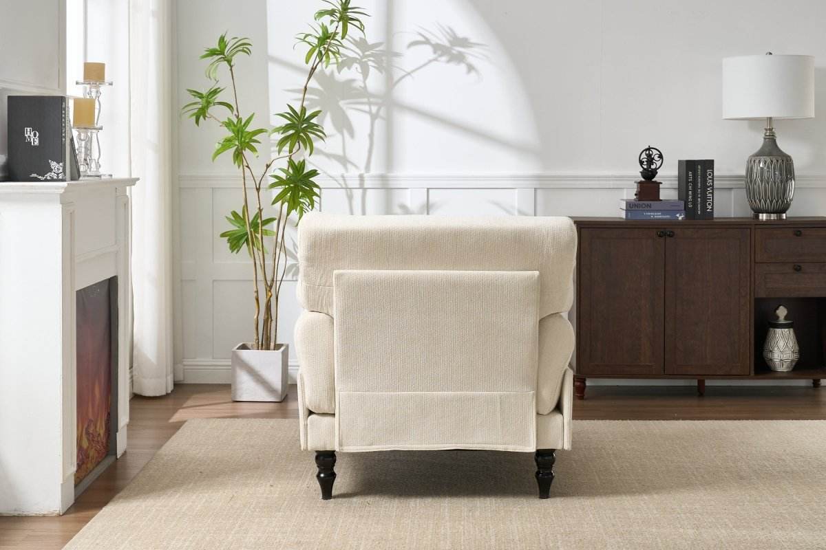 Modern White Upholstered Chaise Lounge Recliner Chair - Sleep Galleria