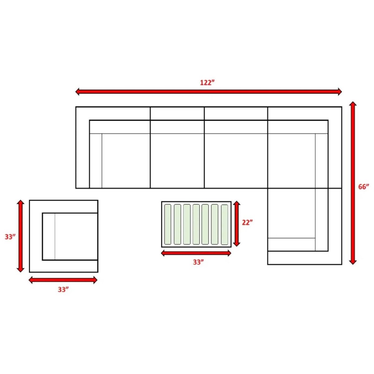 Modern Wicker 7 - Piece Ultra - Soft Plush Outdoor Sectional Set - Driftwood - Omega Lifestyles