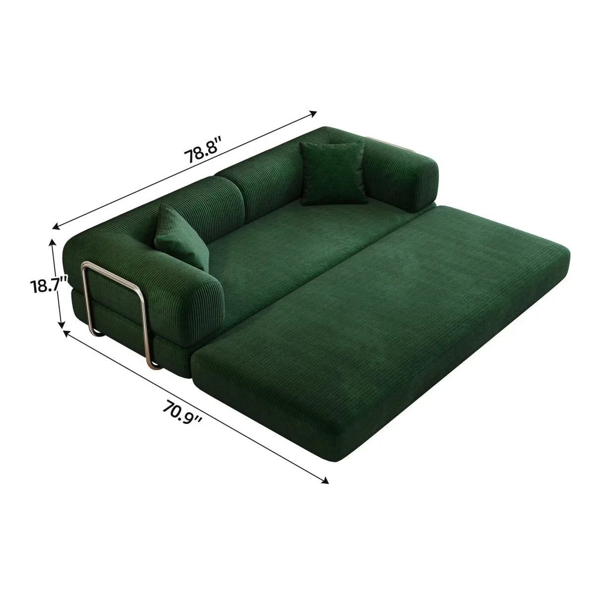 Modular Convertible Floor Sofa Bed With Corduroy Fabric - Omega Lifestyles