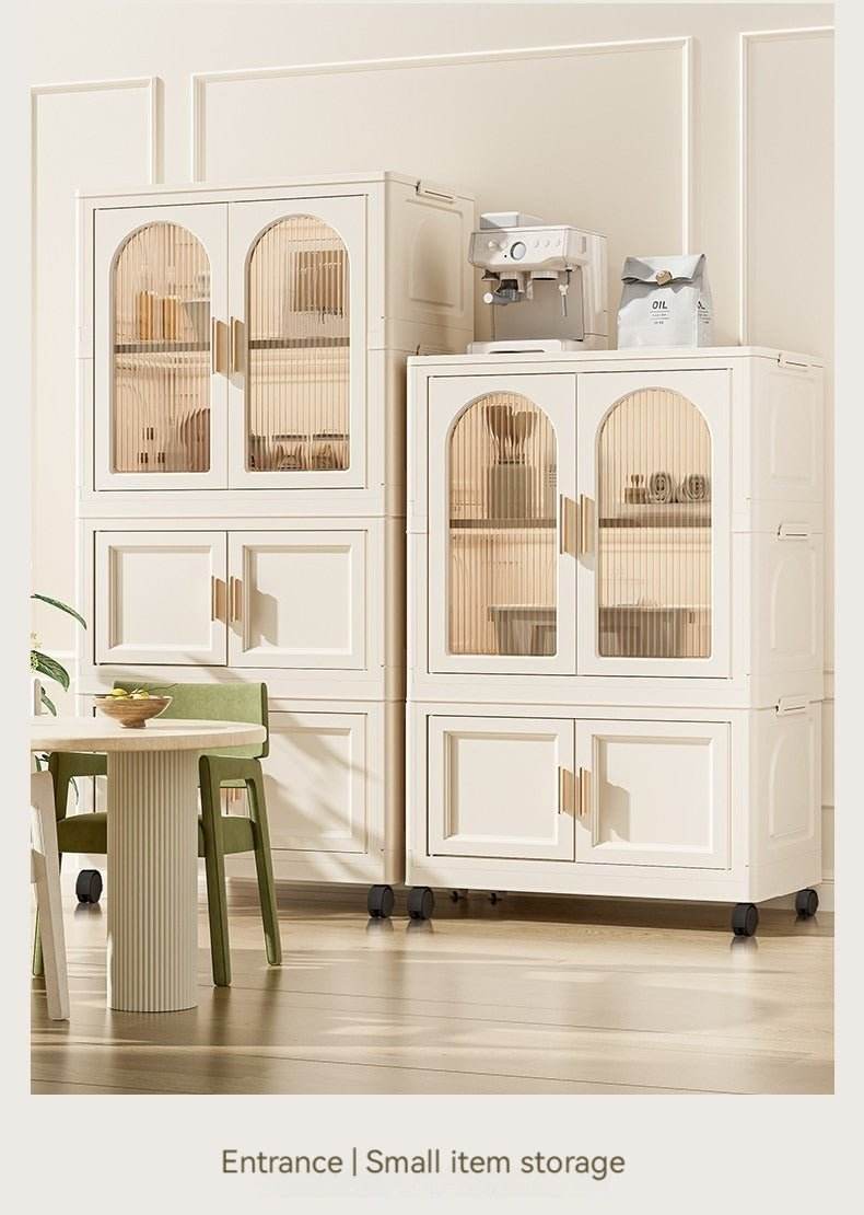 Multi-Functional Folding Plastic Wardrobe Storage Cabinet With Wheels - Sleep Galleria