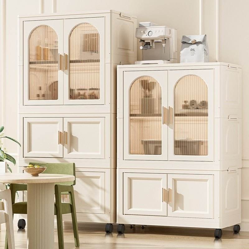 Multi-Functional Folding Plastic Wardrobe Storage Cabinet With Wheels - Sleep Galleria