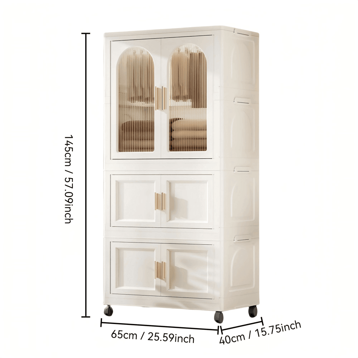 Multi-Functional Folding Plastic Wardrobe Storage Cabinet With Wheels - Sleep Galleria
