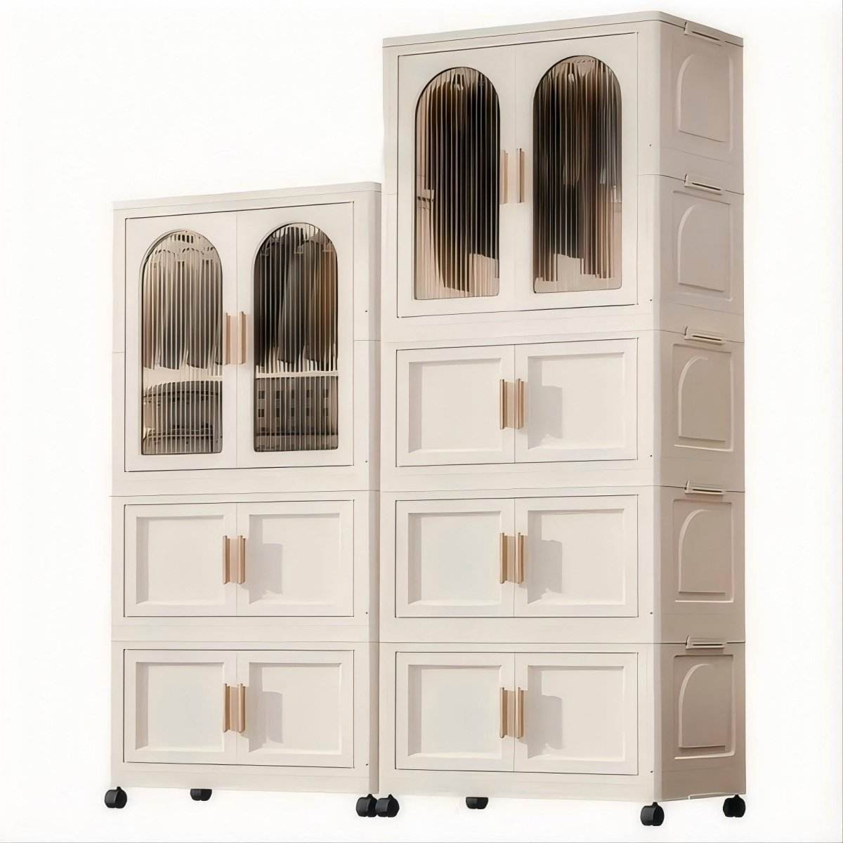 Multi-Functional Folding Plastic Wardrobe Storage Cabinet With Wheels - Sleep Galleria