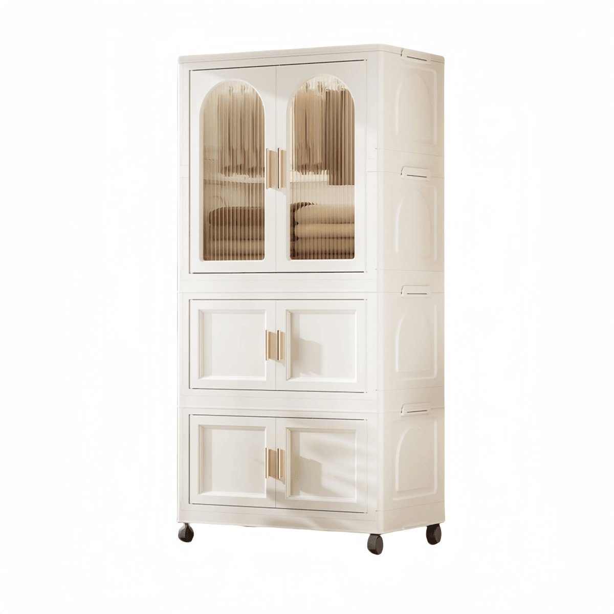 Multi-Functional Folding Plastic Wardrobe Storage Cabinet With Wheels - Sleep Galleria