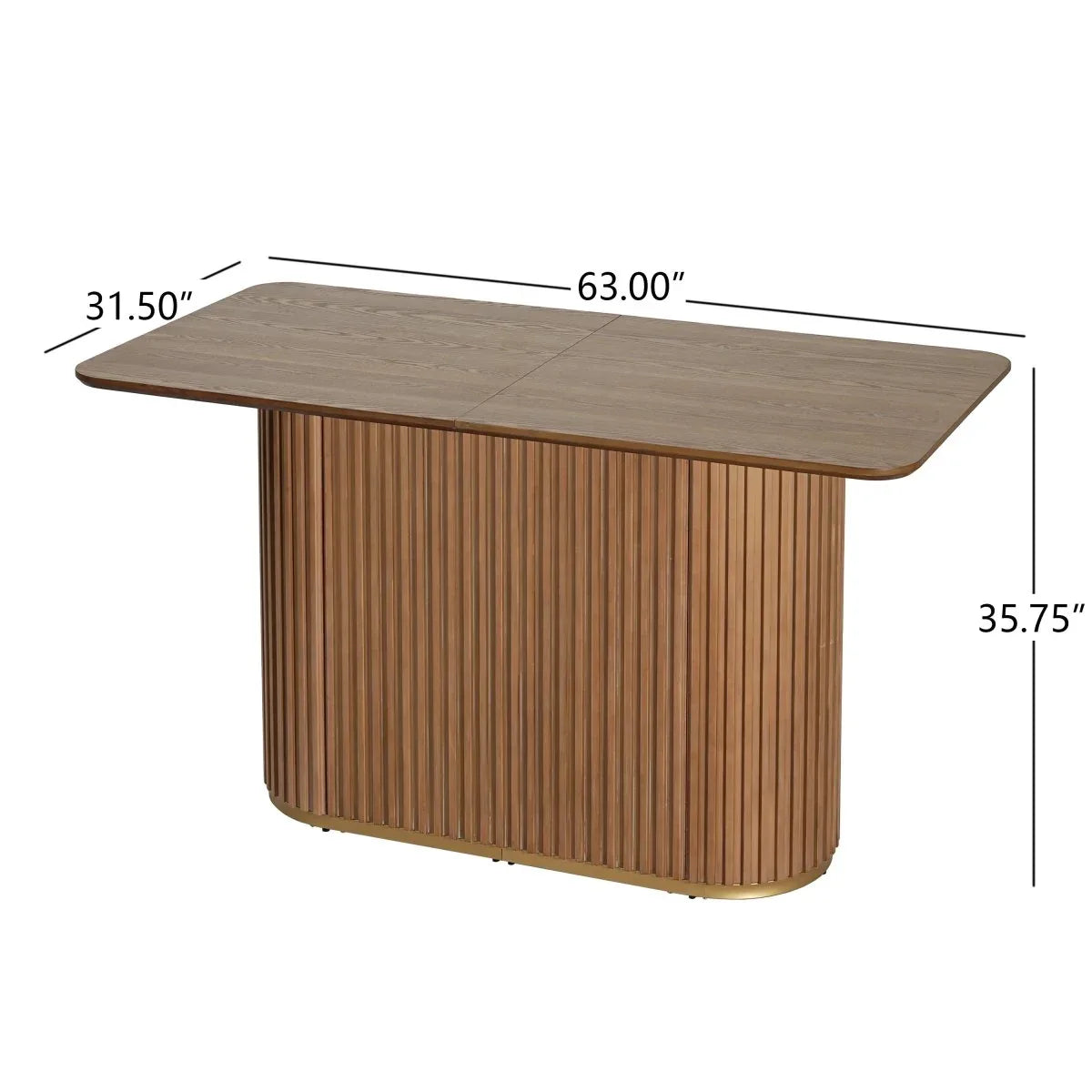 Natural Ash Mid-Century Industrial MDF Iron Counter Table - Omega Lifestyles