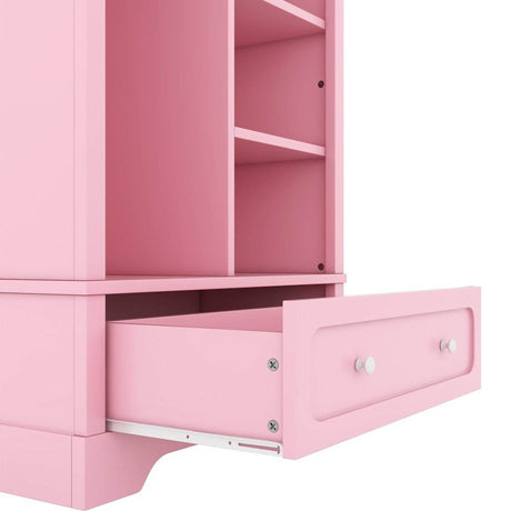 Open Children's Wardrobe With Hanging Rod Drawer - Sleep Galleria