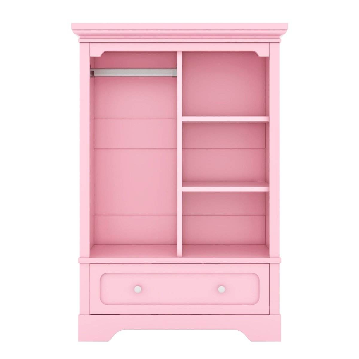 Open Children's Wardrobe With Hanging Rod Drawer - Sleep Galleria